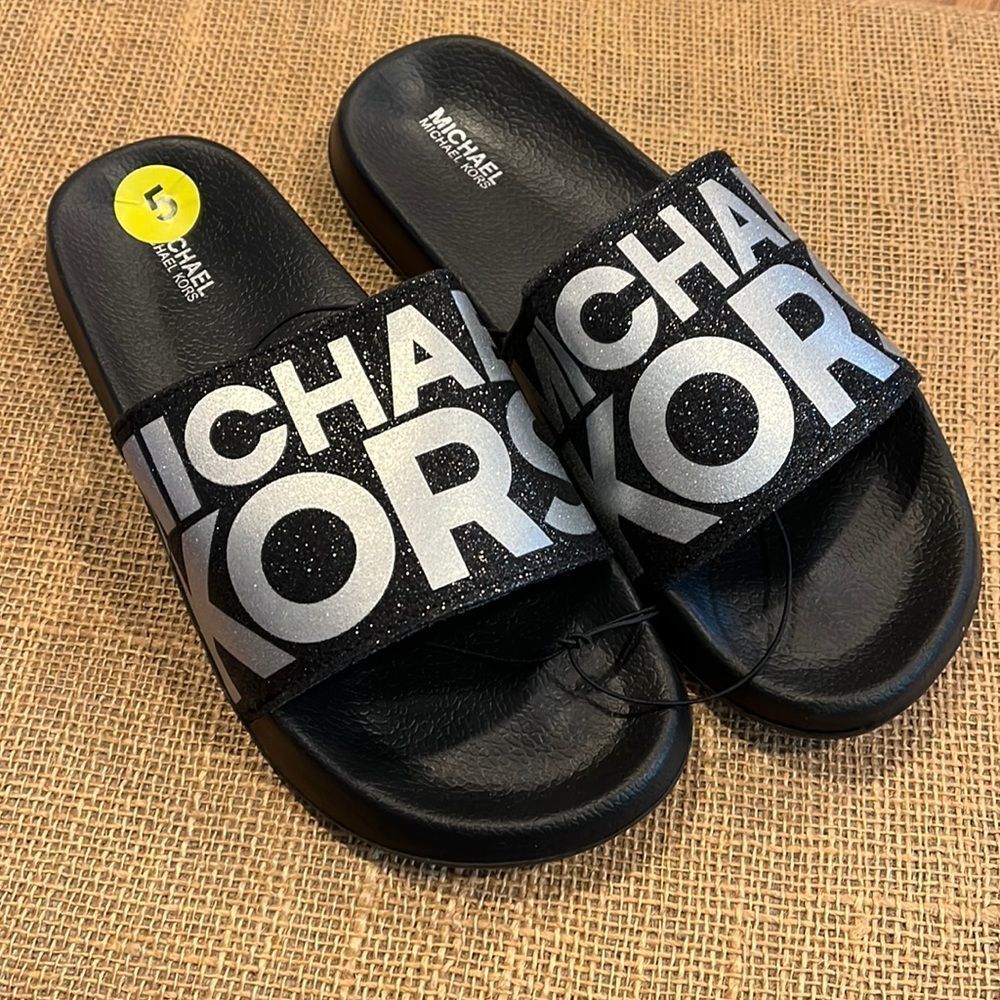 NWOT Kids Michael Kors slides